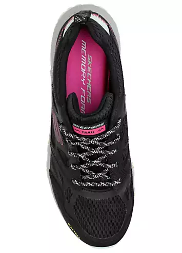 Skechers Black Qtr Overlace With Memory Foam Trainers | Kaleidoscope