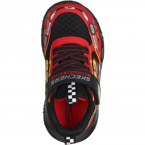 Skechers Skech Tracks | Black/Red | Childrens Racing Themed Trainers