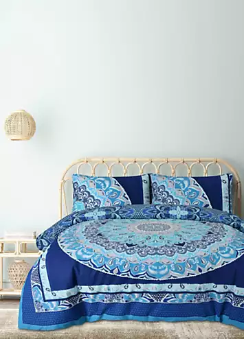 Sleepdown Blue Paisley Mandala Duvet Cover Set | Kaleidoscope