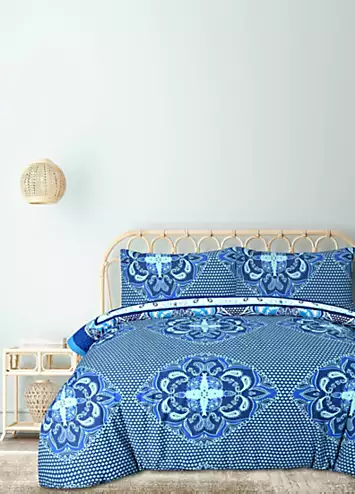 Sleepdown Blue Paisley Mandala Duvet Cover Set | Kaleidoscope