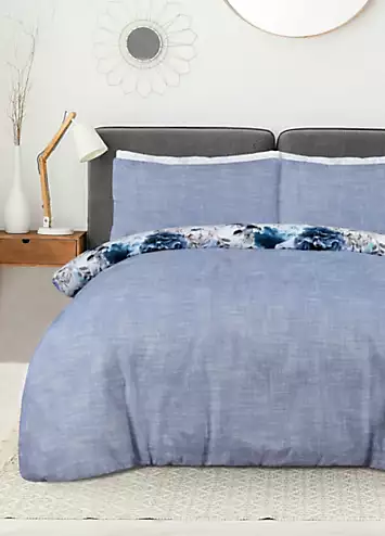 Sleepdown Inky Floral Blue Duvet Cover Set | Kaleidoscope