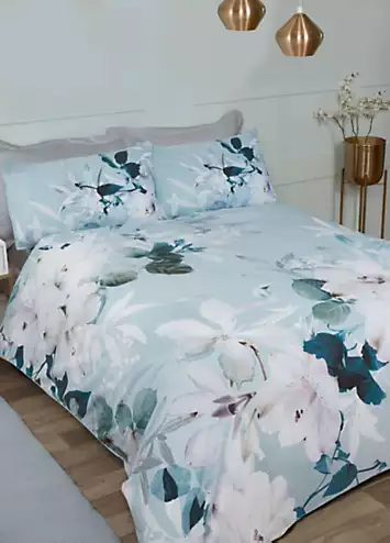 Sleepdown Large Floral Duvet Cover Set - Duck Egg | Kaleidoscope