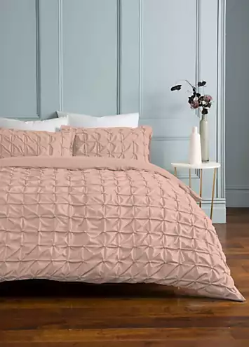 Sleepdown Rouched Pleat Duvet Cover Set - Blush | Kaleidoscope