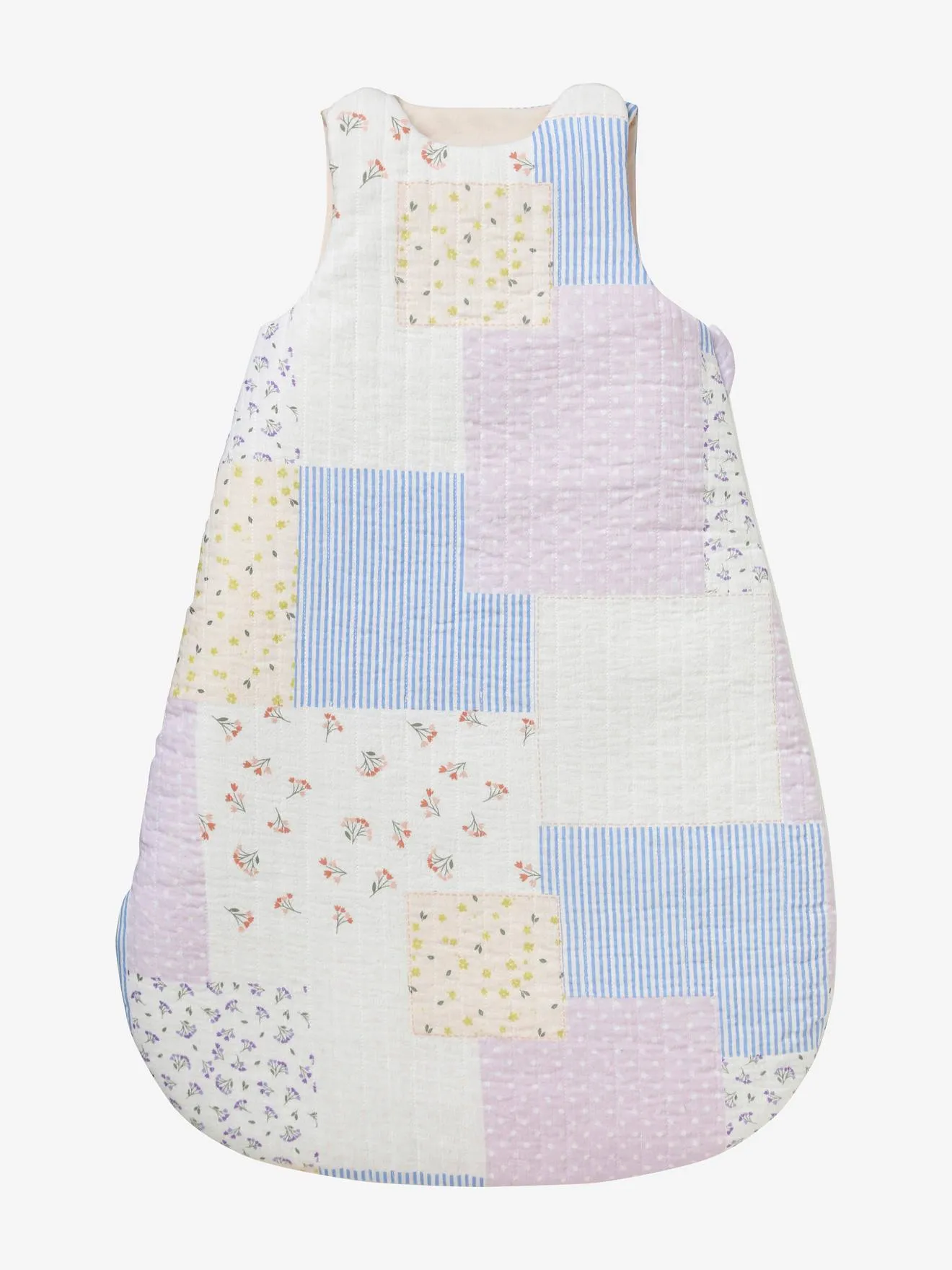 Sleeveless Baby Sleeping Bag in Cotton Gauze, Cottage - multicoloured