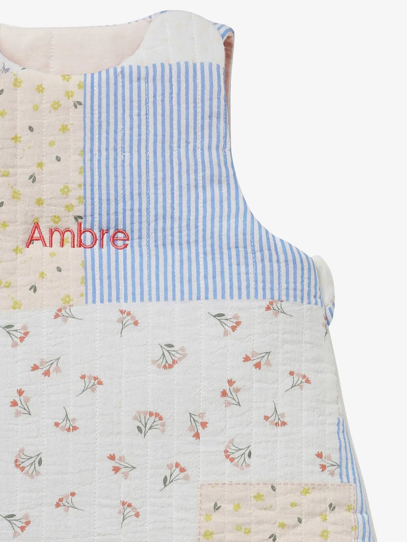 Sleeveless Baby Sleeping Bag in Cotton Gauze, Cottage - multicoloured