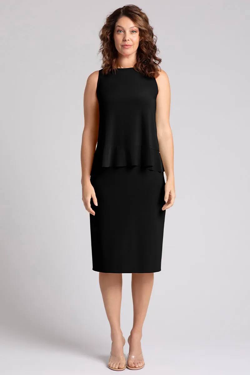 Sleeveless Peplum Top | Black