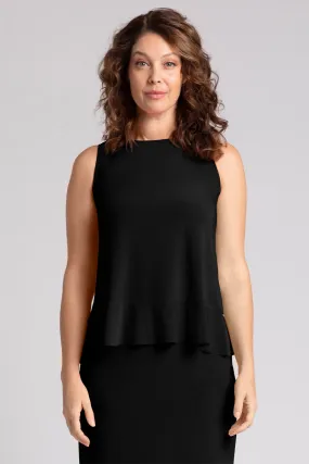 Sleeveless Peplum Top | Black