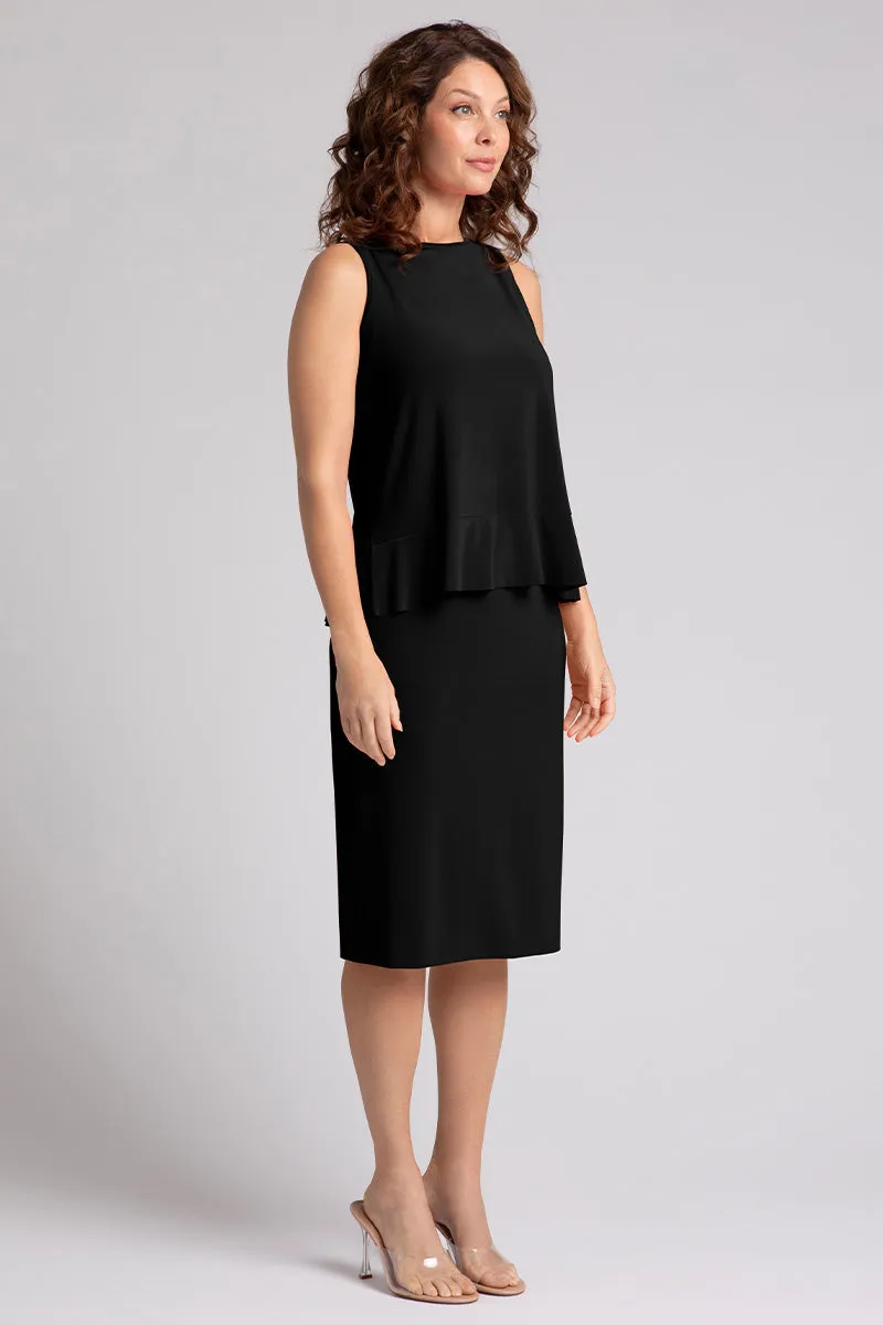 Sleeveless Peplum Top | Black