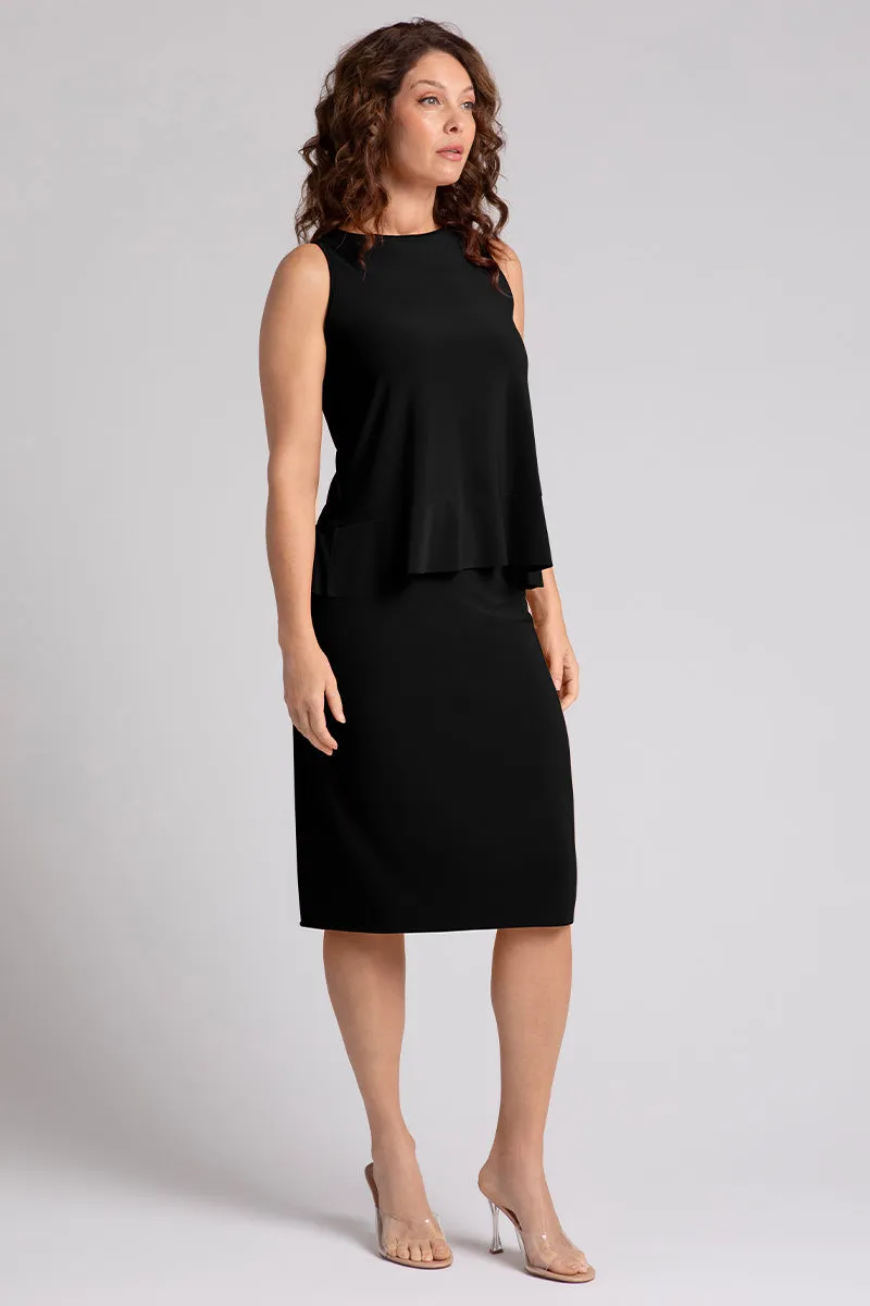 Sleeveless Peplum Top | Black