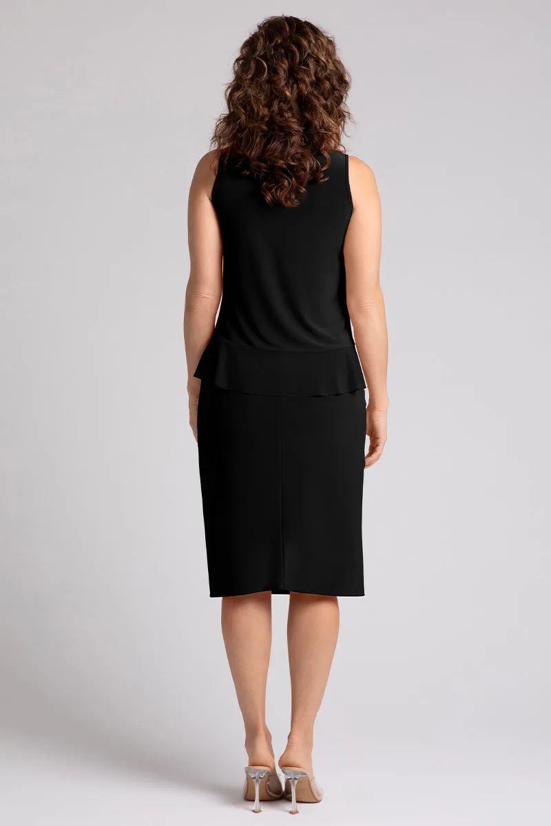 Sleeveless Peplum Top | Black