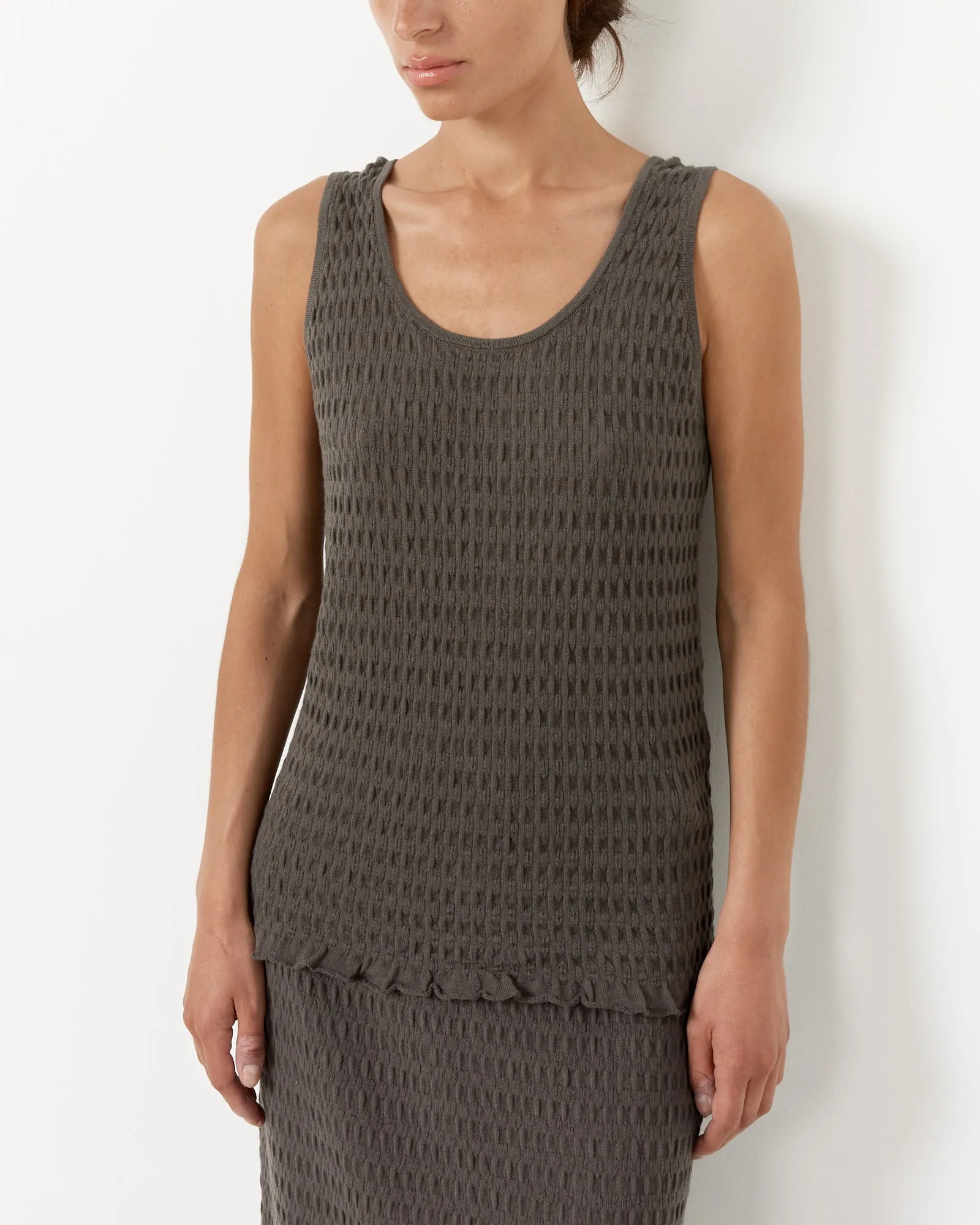 Smocked Tank in Coal