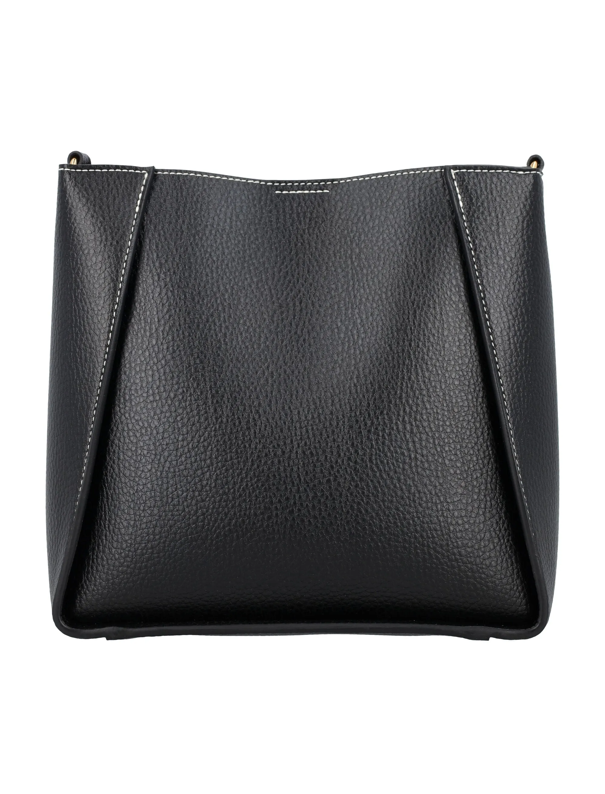 STELLA MCCARTNEY Mini Eco-Leather Crossbody Bag with Perforated Logo and Magnetic Snap Closure, Black - 23x23x8cm