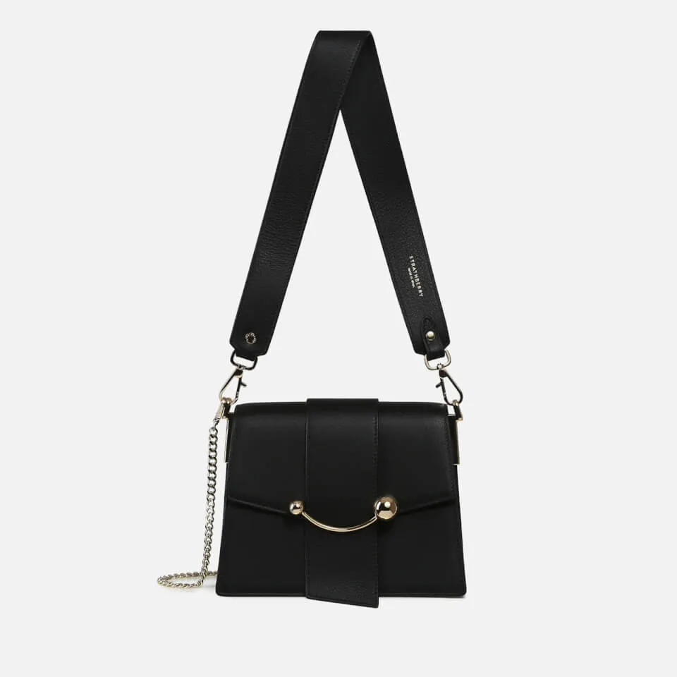 Strathberry Box Crescent Leather Shoulder Bag