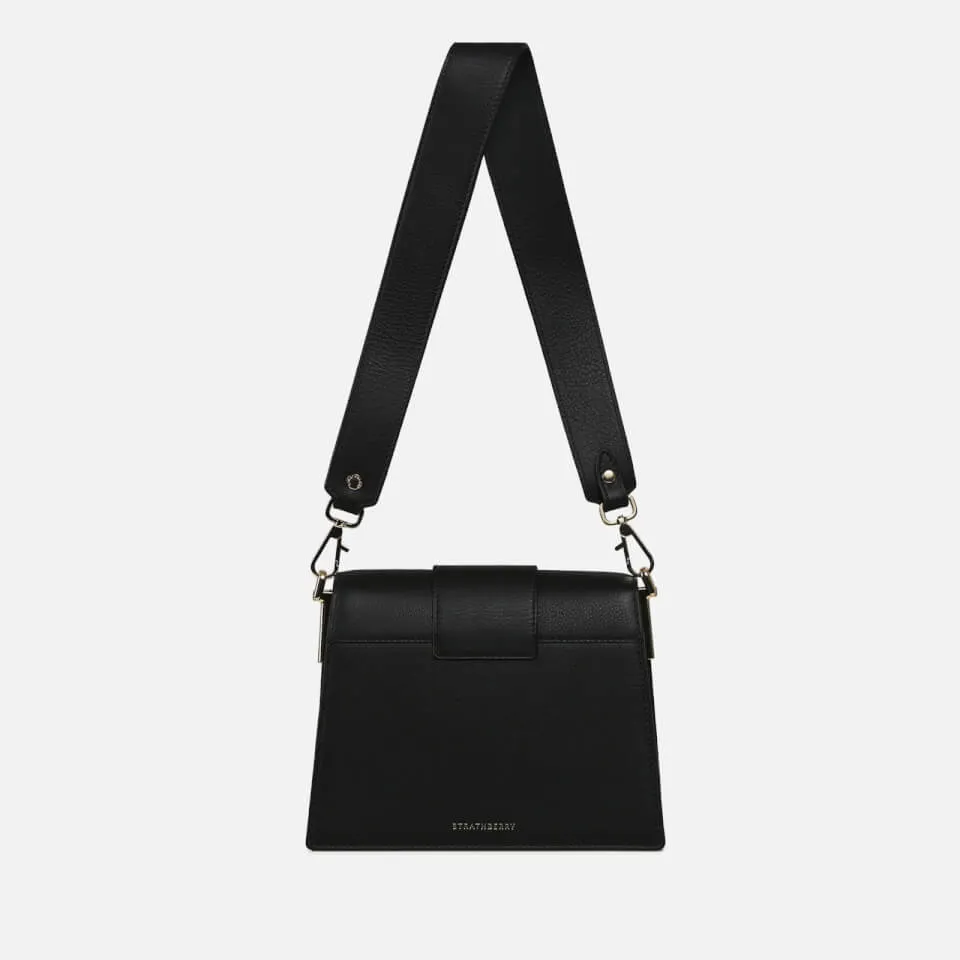 Strathberry Box Crescent Leather Shoulder Bag