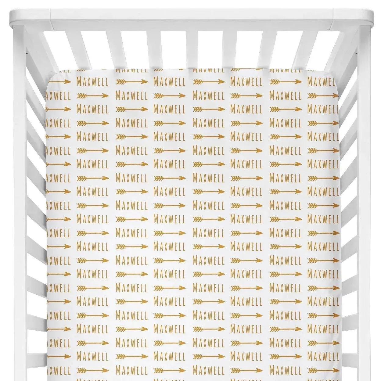 Sugar + Maple Personalized Crib Sheet | Arrow