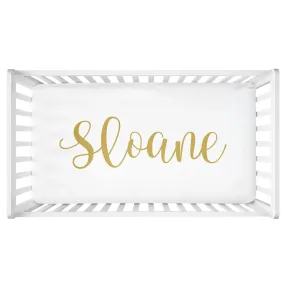 Sugar + Maple Personalized Crib Sheet | Centered Name