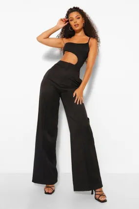 Tailored Seam Detail Wide Leg Pants