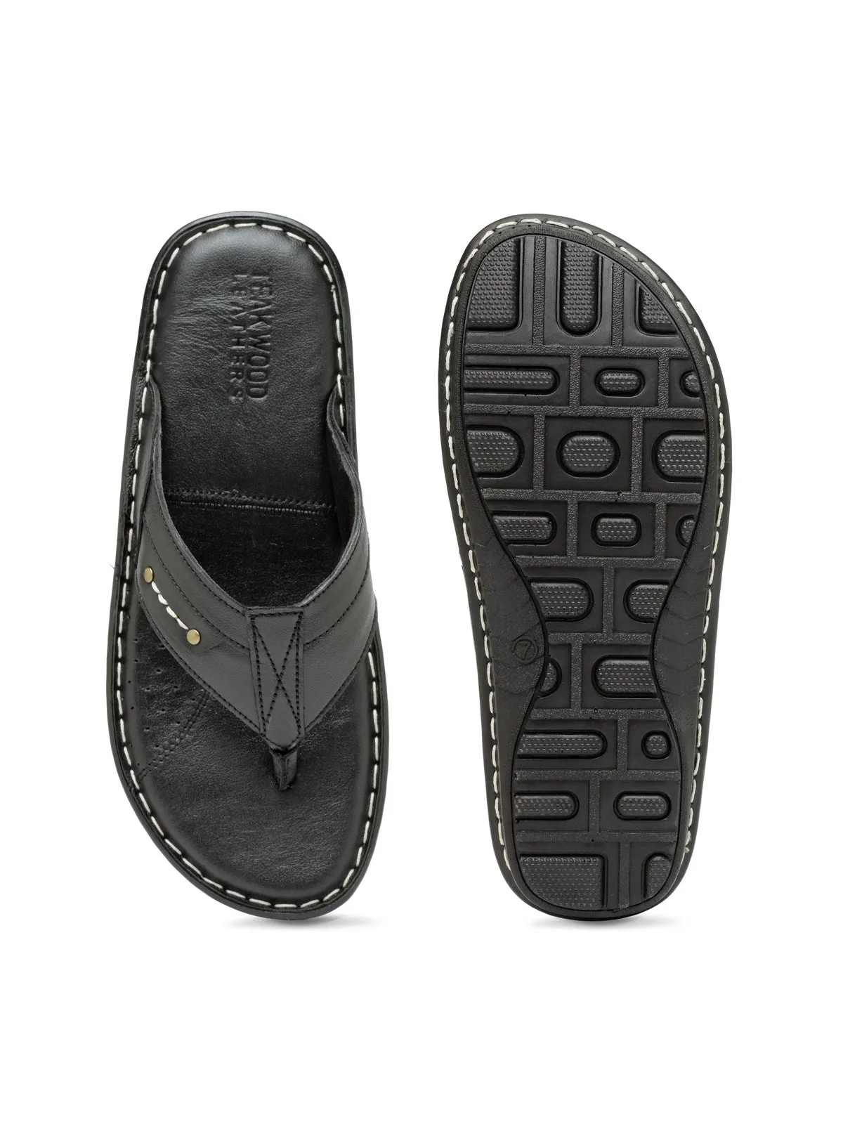 Teakwood Black Daily Wear Sandals