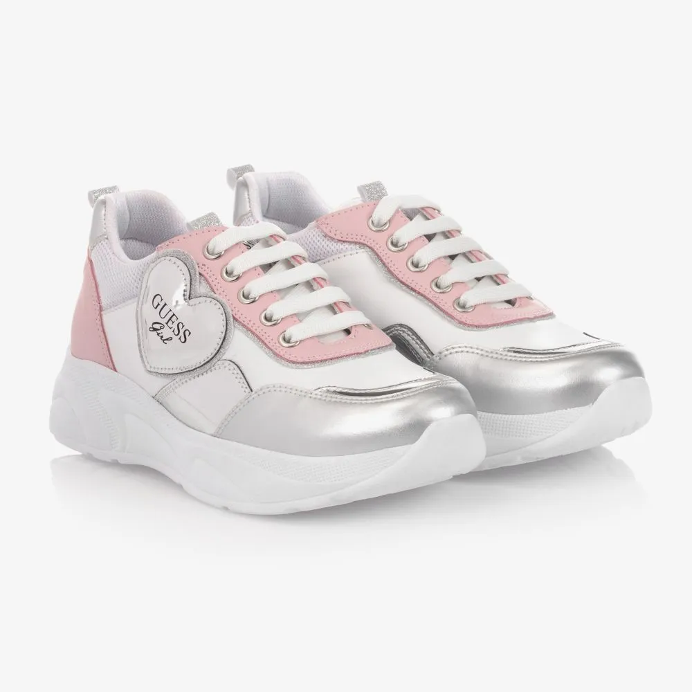 Teen White & Pink Trainers