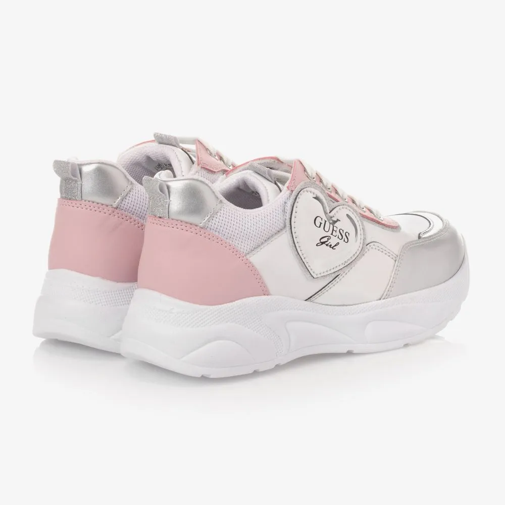 Teen White & Pink Trainers