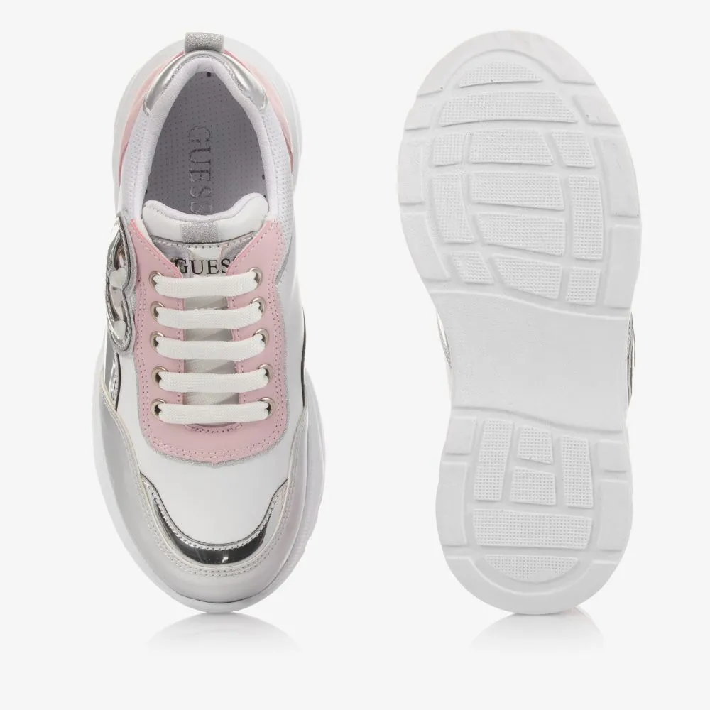 Teen White & Pink Trainers