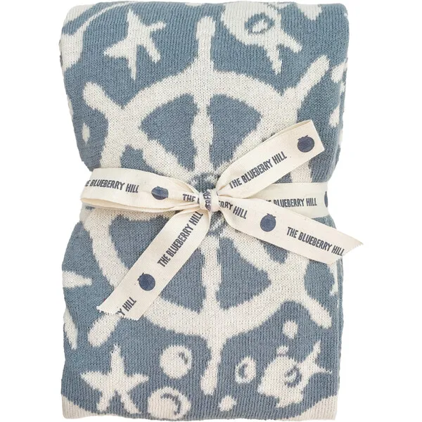 The Blueberry Hill Organic Cotton Blanket, Nautical