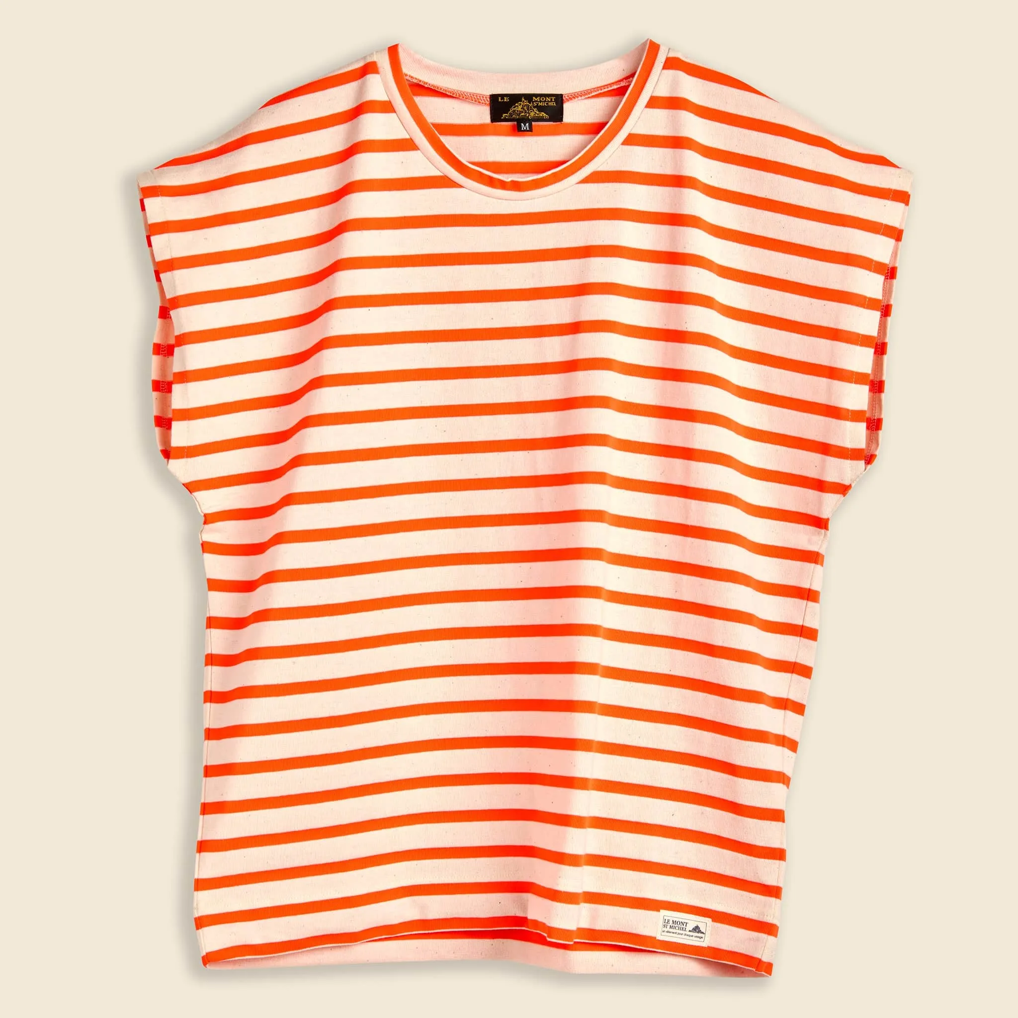 Theoxane Mariniere Sleeveless Top - Orange Stripe