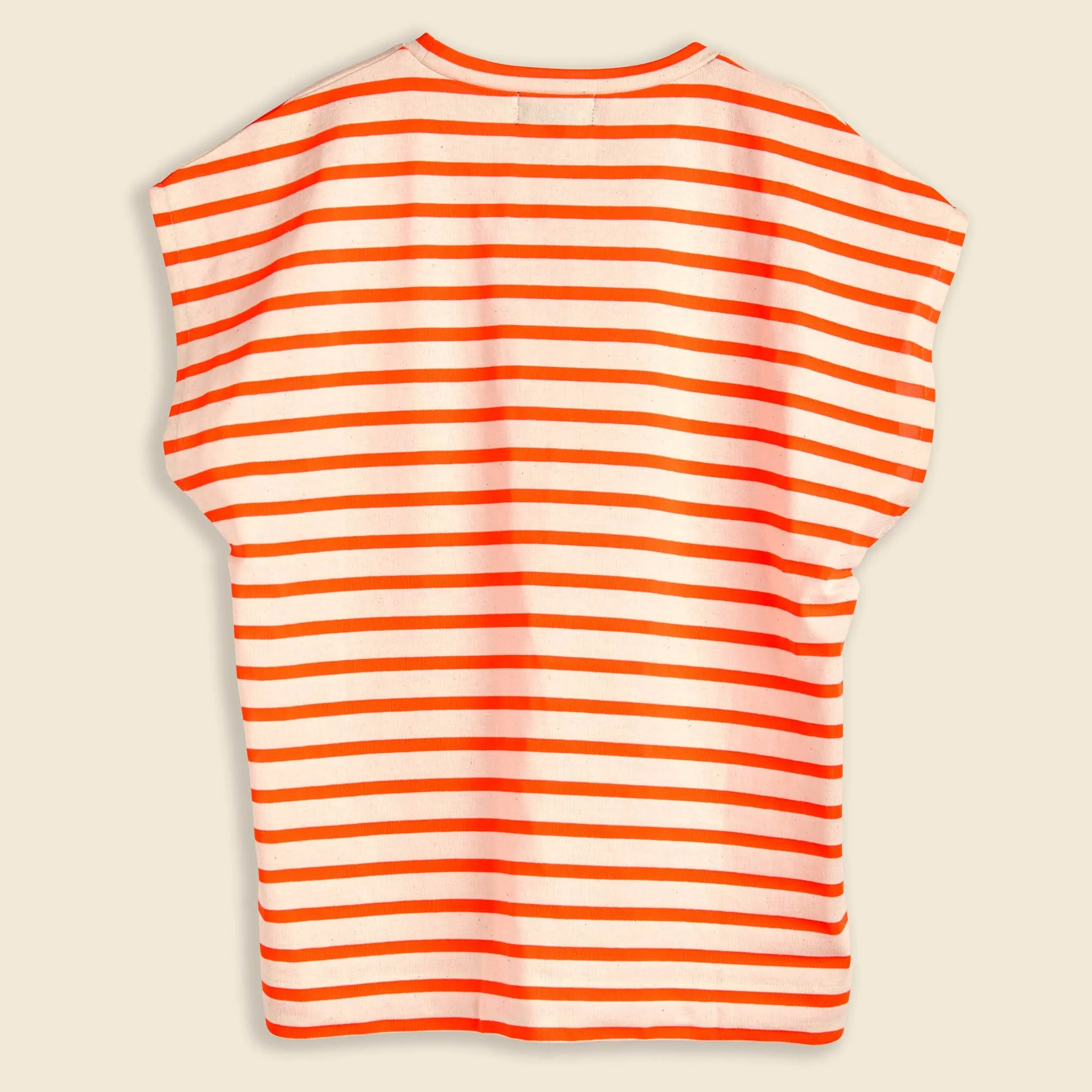 Theoxane Mariniere Sleeveless Top - Orange Stripe