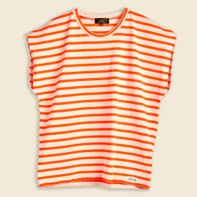 Theoxane Mariniere Sleeveless Top - Orange Stripe