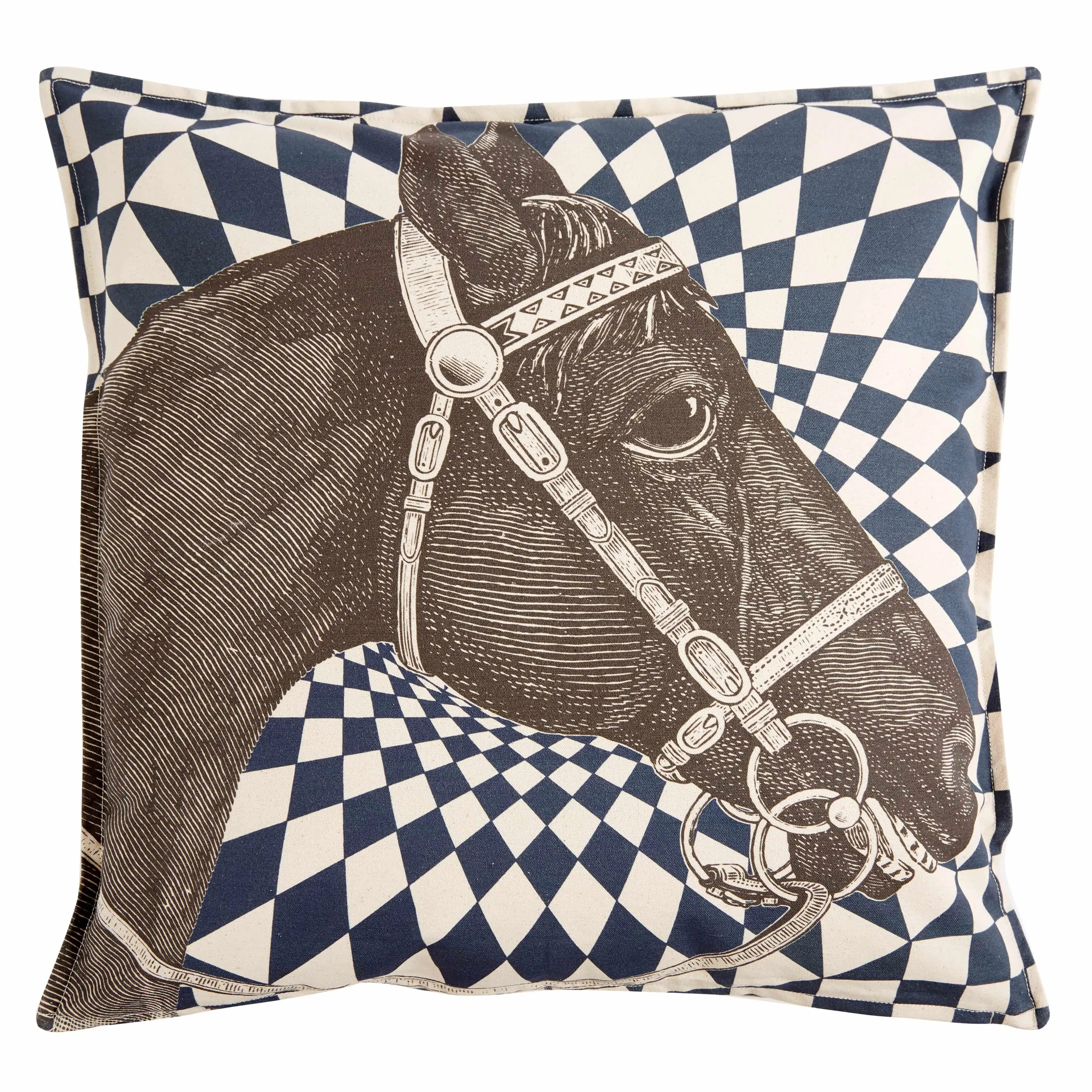 THOMASPAUL - EQUUS OPTIC PILLOW BLUE 22X22