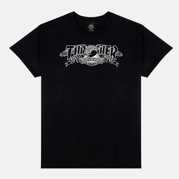 Thrasher Magazine x Antihero Skateboards Mag Banner T-Shirt Black