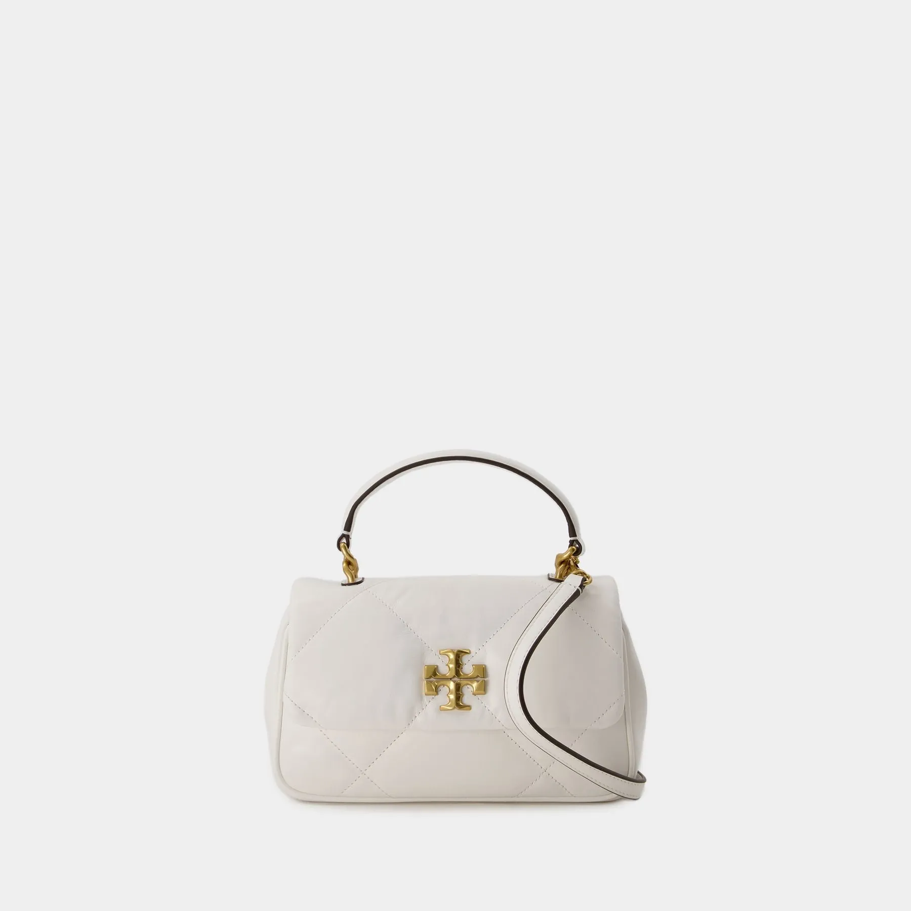 Tory Burch  Kira Diamond Quilt Top Handle Purse - Tory Burch - Leather - White