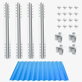 Trapezoidal sheet metal roof mounting kit Short profile 40cm - for 1 module