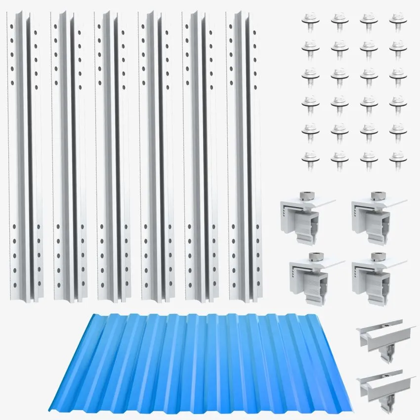 Trapezoidal sheet metal roof mounting kit Short profile 40cm - for 2 module