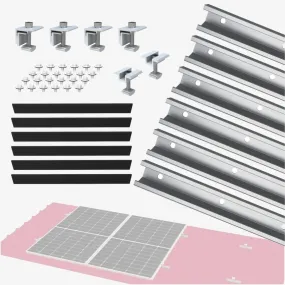 Trapezoidal sheet metal roof mounting set U-profile 20cm - for 2 modules