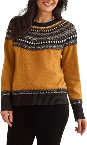 Tribal L/S Crew Neck Jacquard Sweater