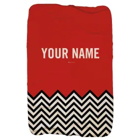 Twin Peaks Red Room Chevron Personalized Sherpa Blanket - 37 x 57