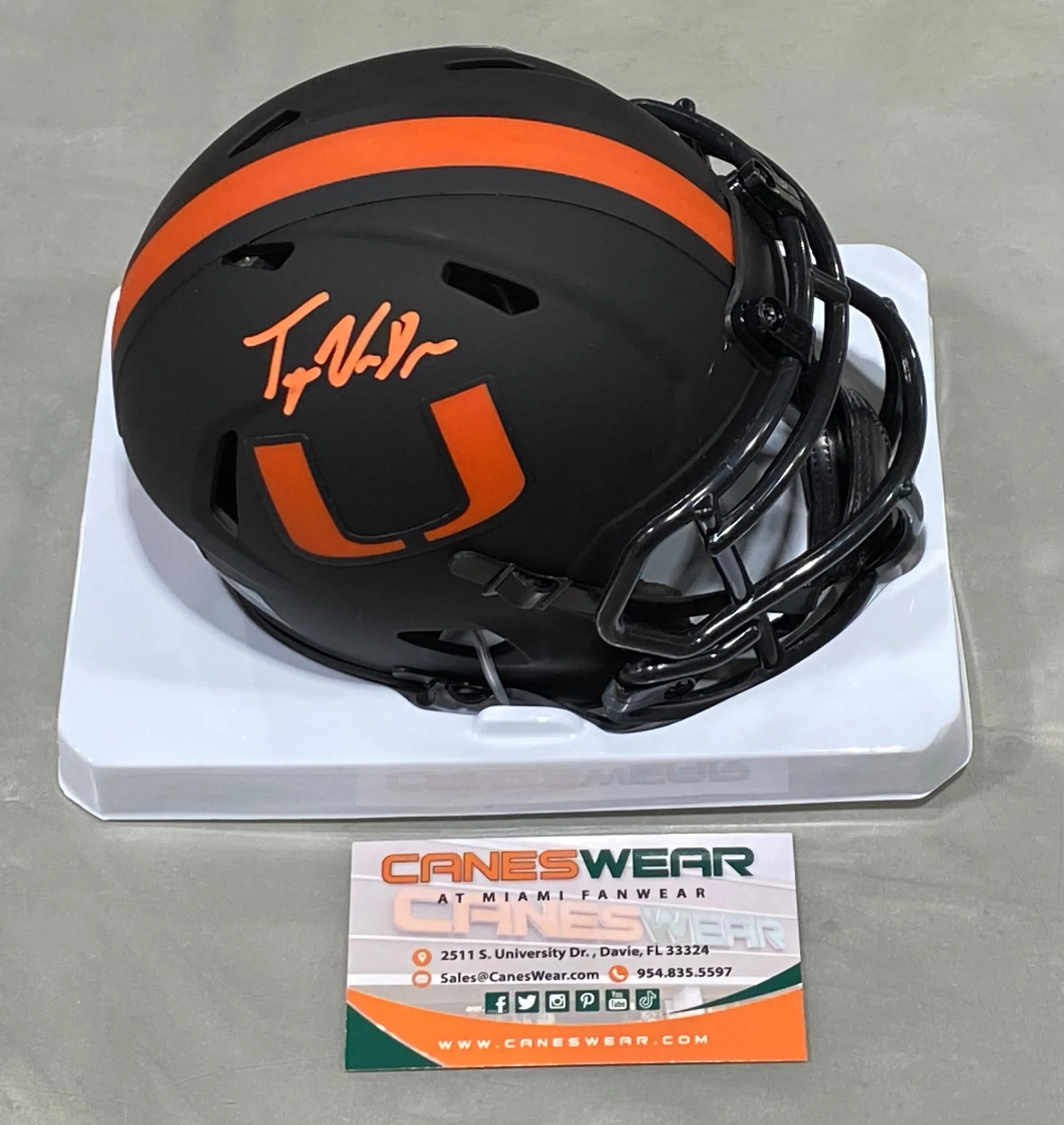 Tyler Van Dyke Autographed Mini Helmet with JSA Cert  - Black Eclipse