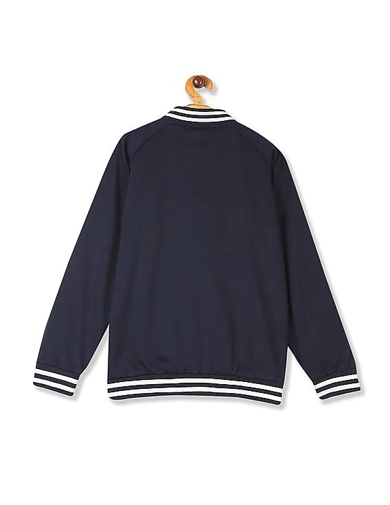 U.S. Polo Assn. Kids Yellow And Navy Boys Raglan Sleeve Reversible Jacket