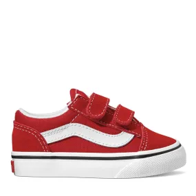 Vans Infant Boys Old Skool Velcro Trainers Racing Red/True White