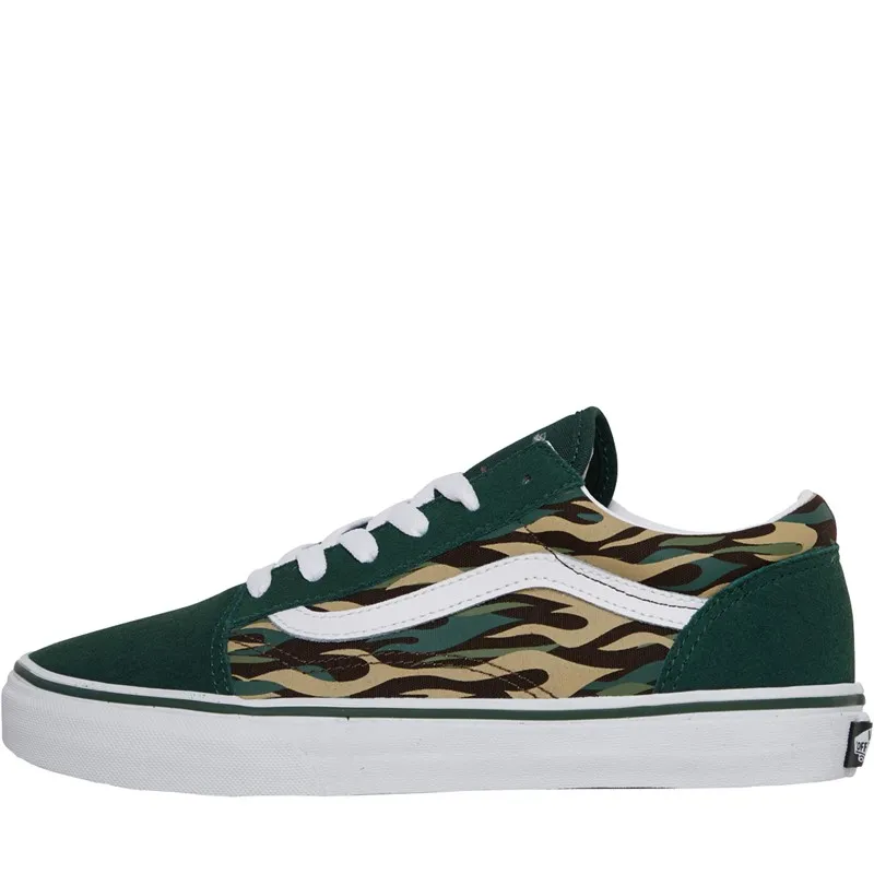 Vans Junior Boys Old Skool Trainers Green/Multi