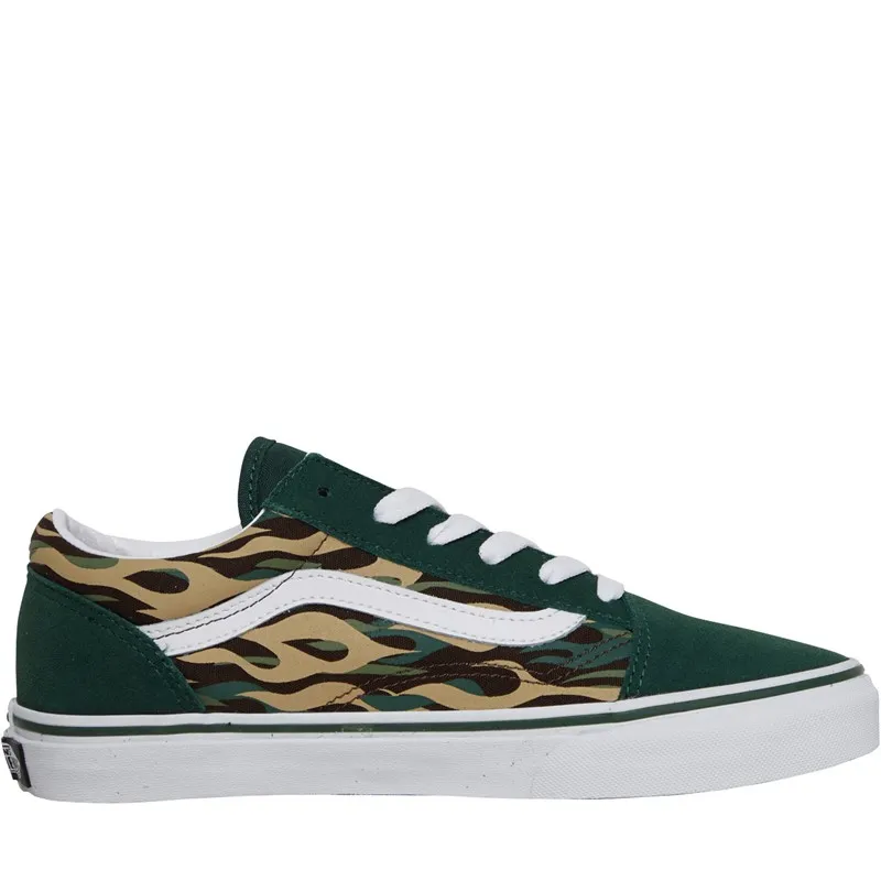 Vans Junior Boys Old Skool Trainers Green/Multi