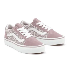 Vans Kids Old Skool Leopard Print Mauve Trainers