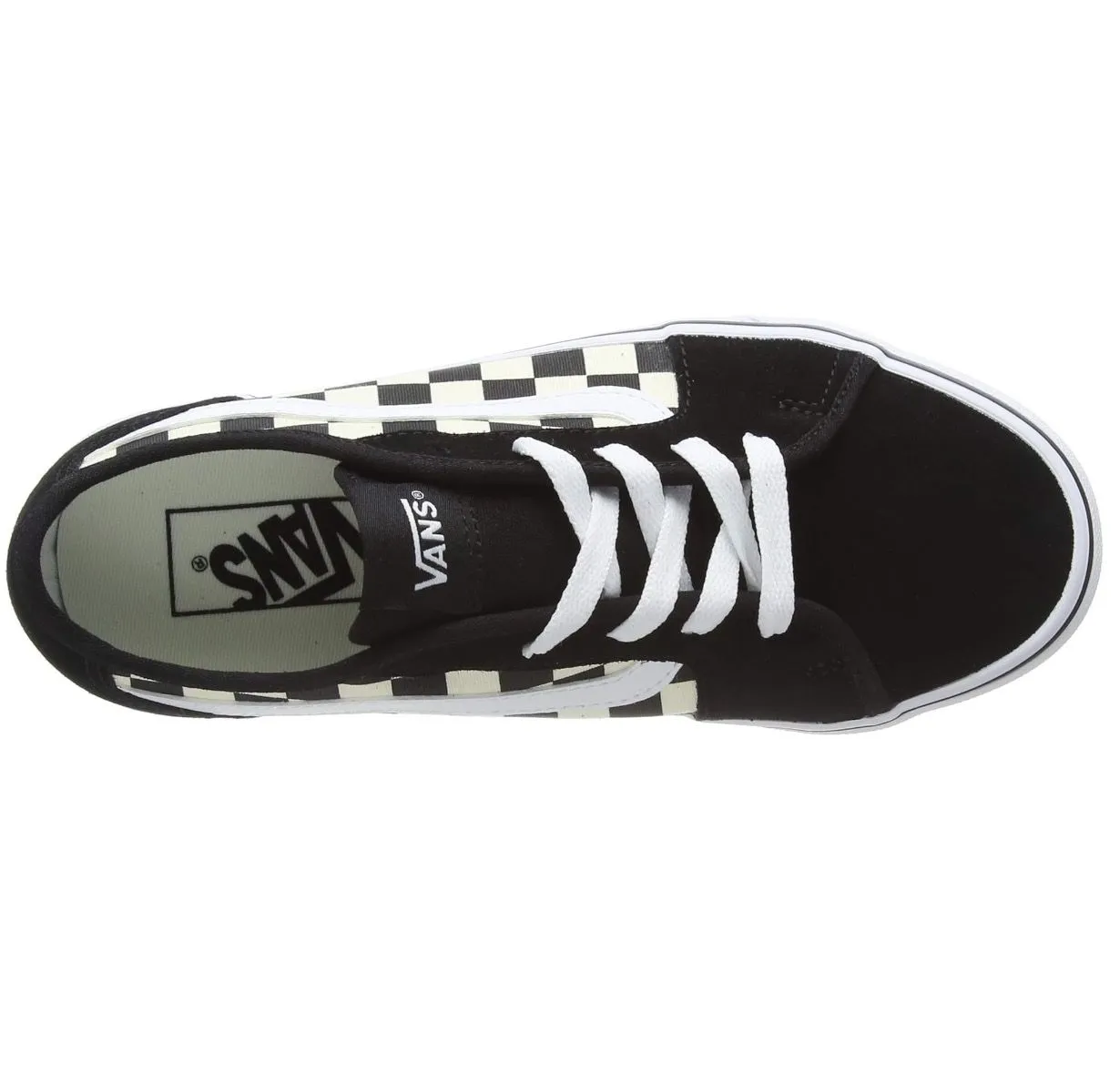 VANS Womens Filmore Decon Checkerboard Trainers Black/White