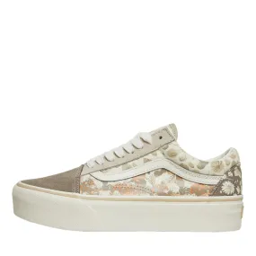 Vans Womens Old Skool Platform Trainers Multi/Marshmallow