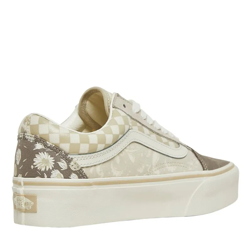 Vans Womens Old Skool Platform Trainers Multi/Marshmallow