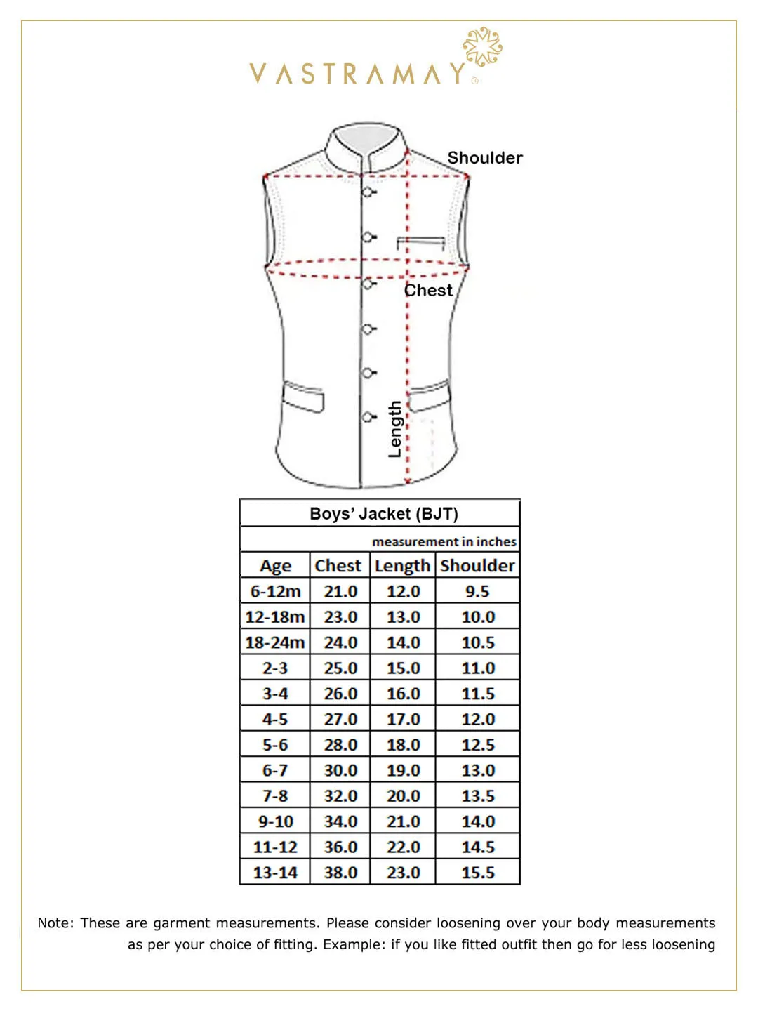 Vastramay Boy's Navy Blue Asymmetric Banarasi Brocade Nehru Jacket