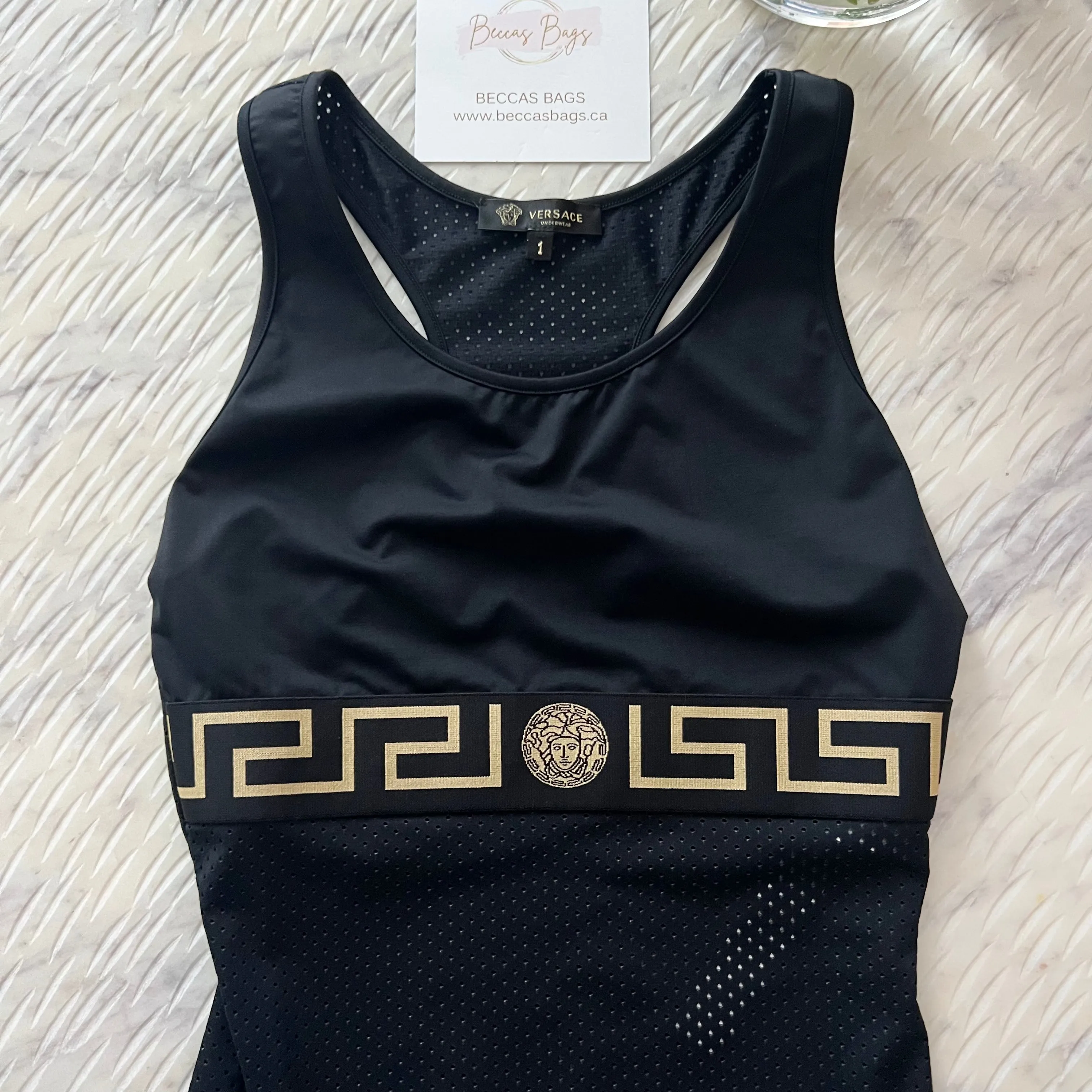 Versace Logo Mesh Tank