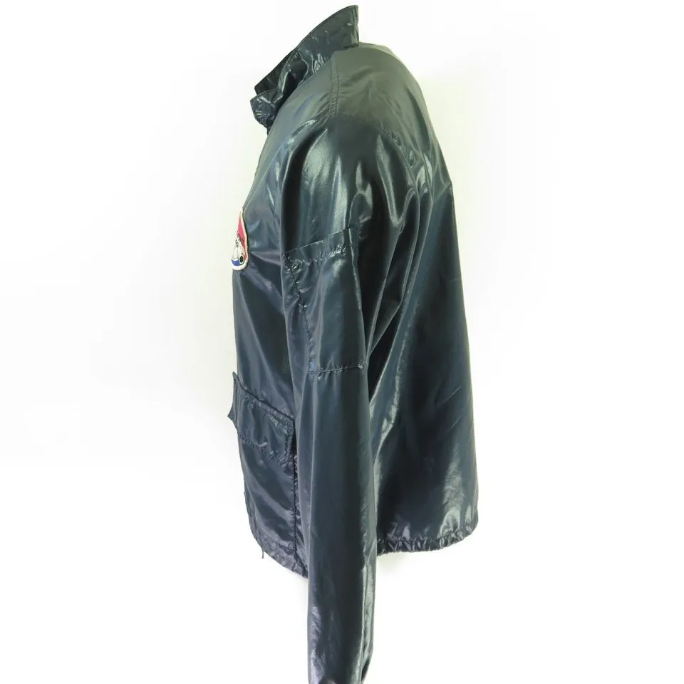 Vintage 80s Racing Jacket Mens M The Wet Look Maremount Mufflers Stripes