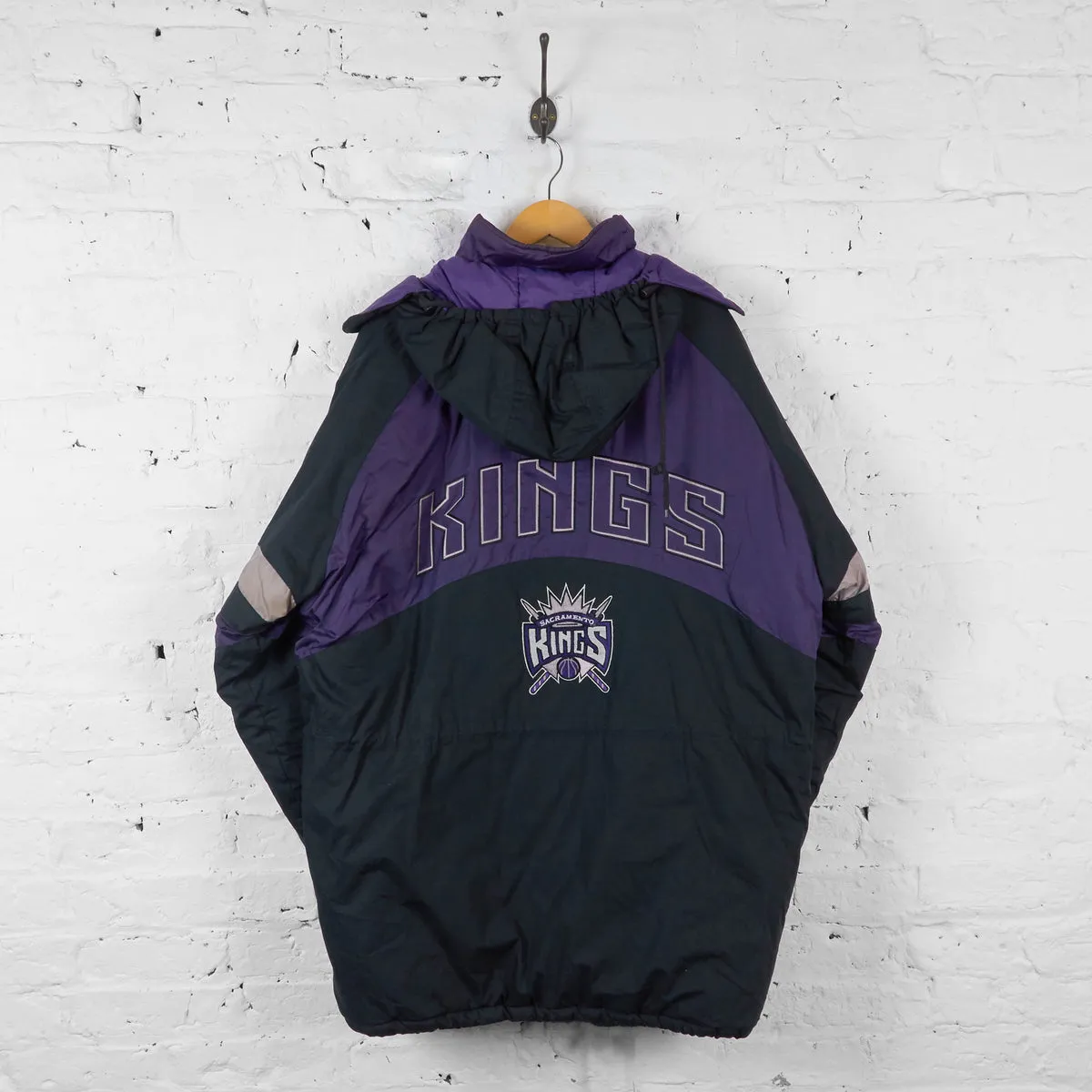 Vintage Sacramento Kings NBA Padded Jacket - Black/Black/Grey - XL